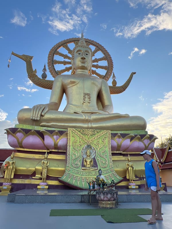 Big Buddha Temple visit and coastal sunset, Ko Samui
