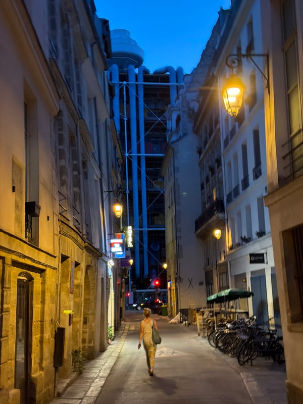 Dusk stroll and Pompidou pipes on a Paris evening