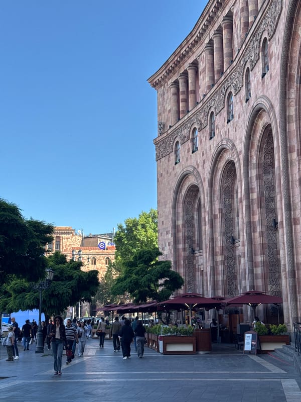Midday street life documented in central Yerevan