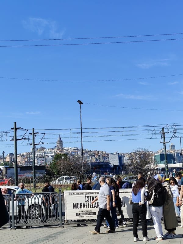 Afternoon crowds gather at Istanbul's historic mosque district