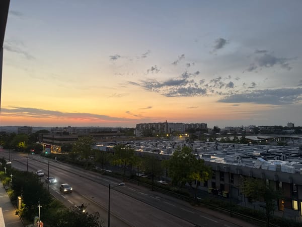 City skyline at dusk, multiple angles across golden hour