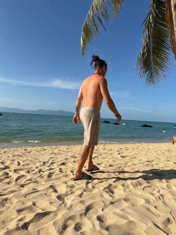 Jet skis, palm trees, and beach life on Ko Samui