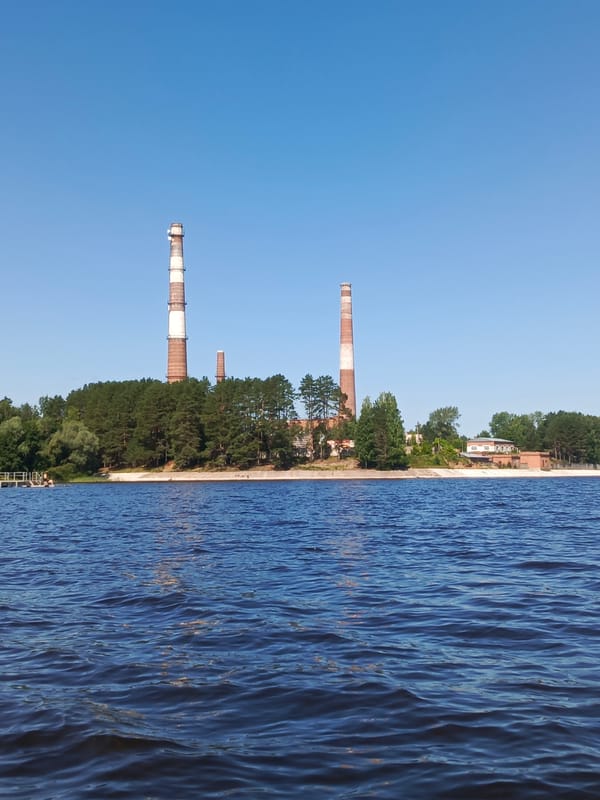 Summer day on the lake in Chaikovsky, Russia