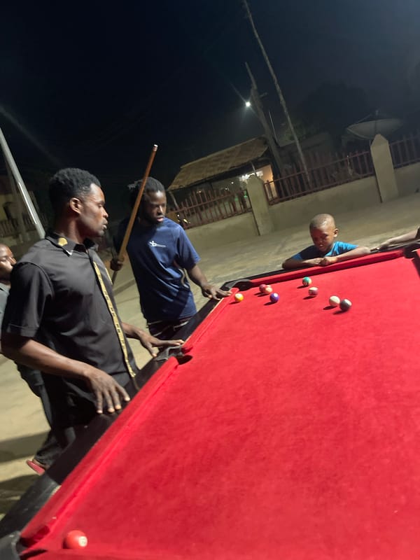 Evening pool game draws men in Unguwar Gabas