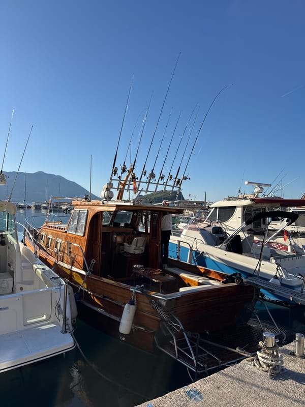 Early morning scenes captured at Budva marina, Montenegro