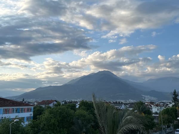 Dramatic sunset documented over Fethiye, Turkey coastal cityscape
