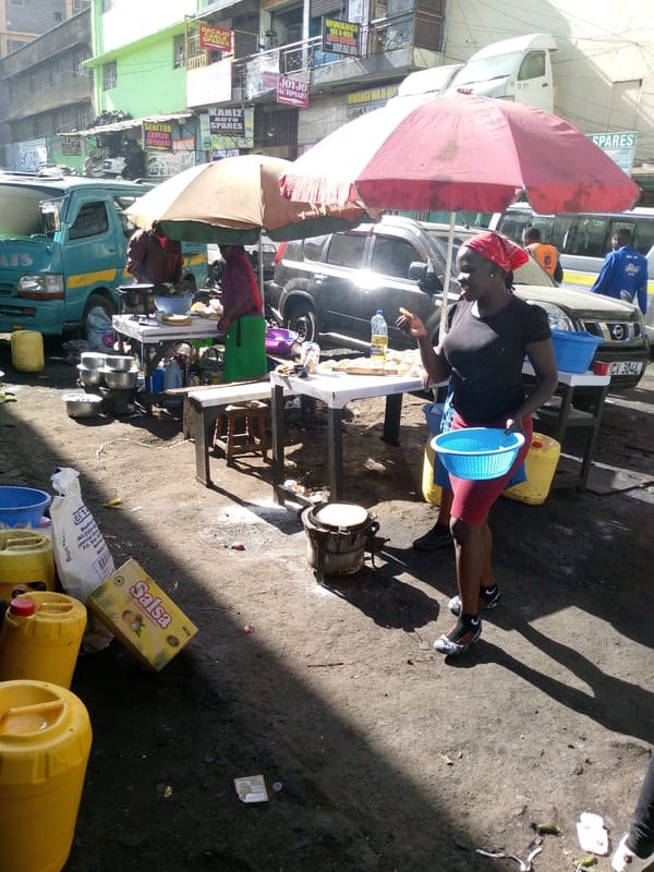Morning street food vendors operate in Nairobi
