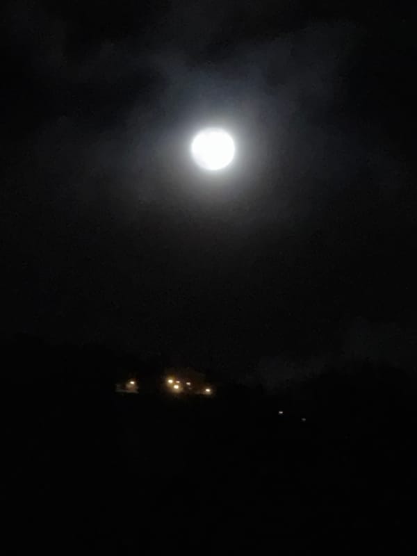Moonlit night scene captured in Benasque, Spain