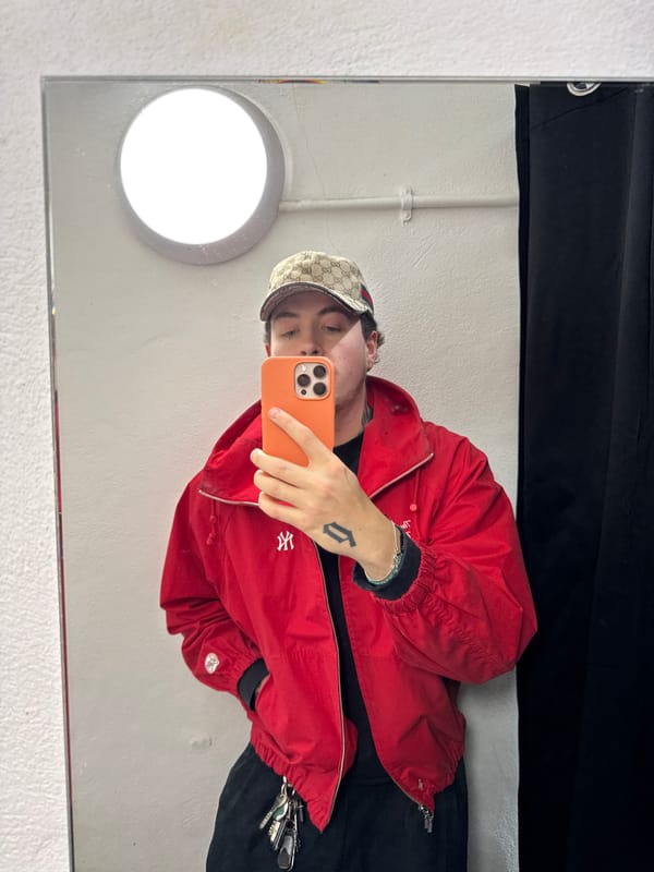 Person Takes Multiple Selfies at London Vintage Shops