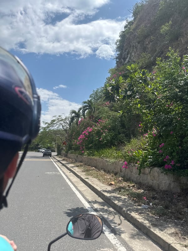 Riding a coastal road through Nha Trang on a sunny morning