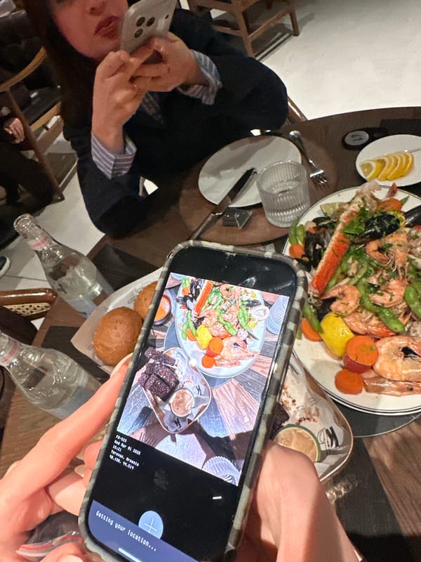 Women dine and take selfies at Yerevan restaurant