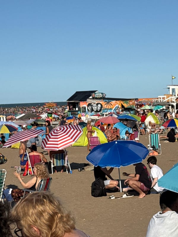 Summer evening beach life documented in Mar del Plata
