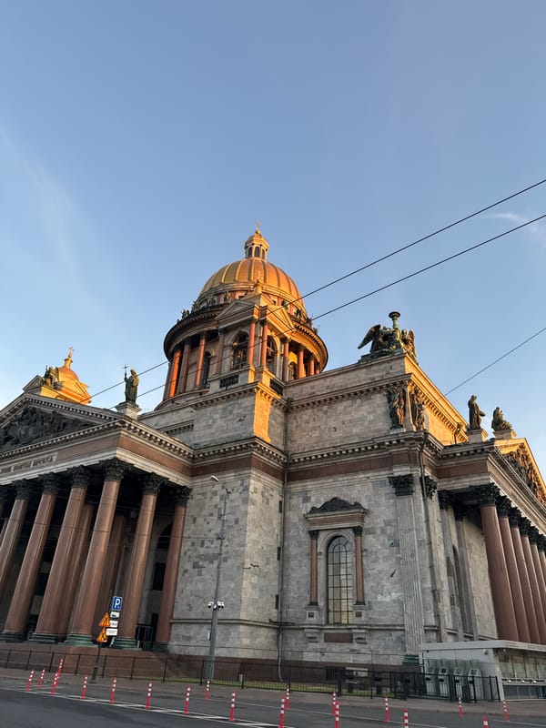 St. Petersburg's historic center at golden hour