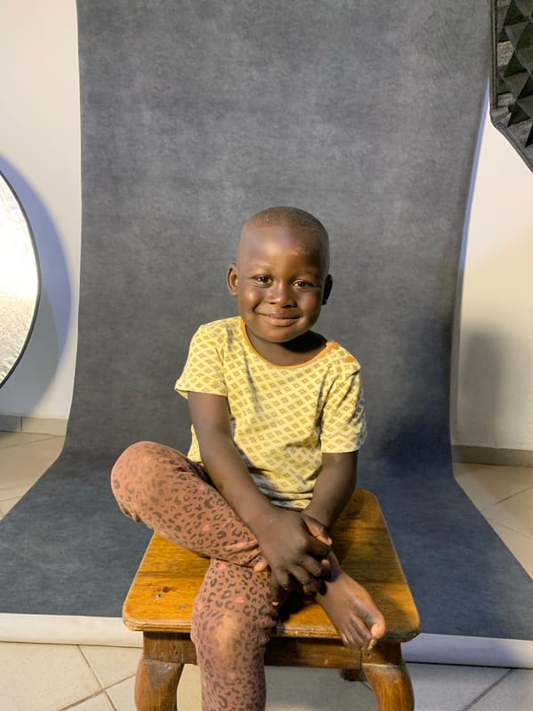 Informal studio portrait session underway in Jos, Nigeria