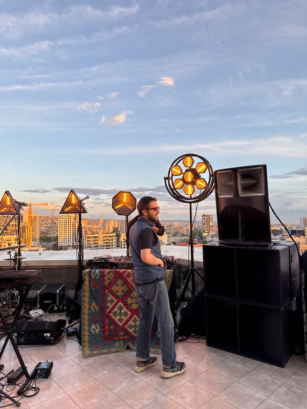 DJ spotted with equipment on Yerevan rooftop