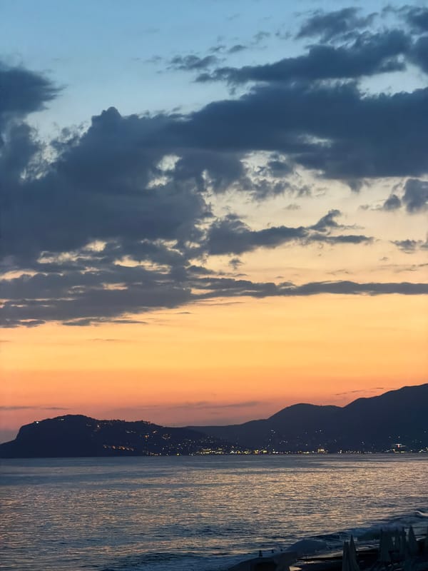 Sunset hour along the Alanya coast, Mediterranean Turkey