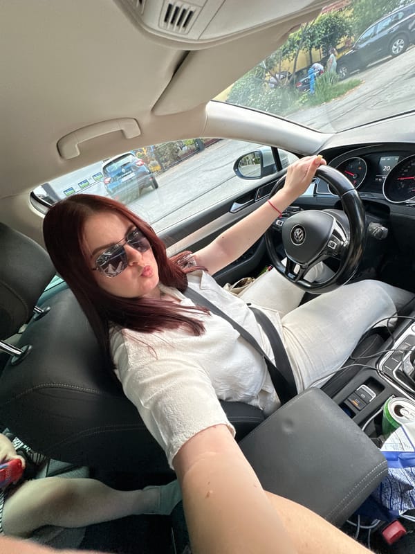 Selfie session from a parked car in Zagreb