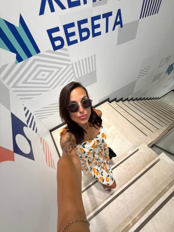Selfie series in a Pleven boutique, white dress, June 2026