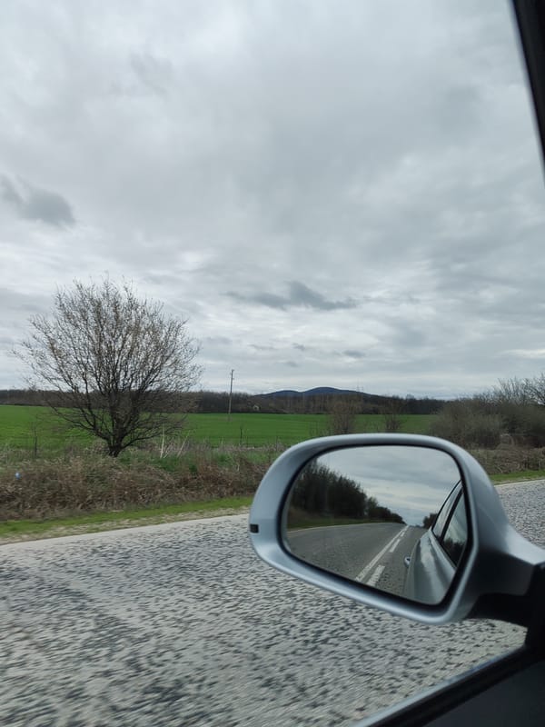 Vehicle travels road near Ohoden, Bulgaria