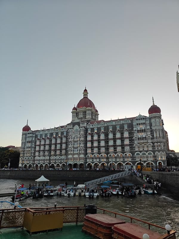 Tourist crowds gather at Mumbai's Gateway of India monument