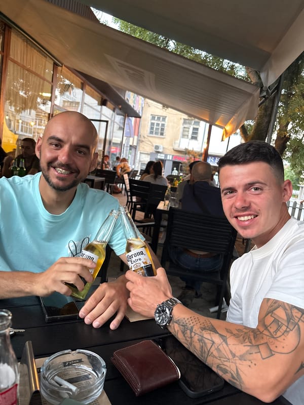 Evening dinner and drinks captured in Karlovo, Bulgaria
