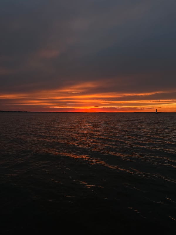 Sunset over the water in Kokshetau, Kazakhstan