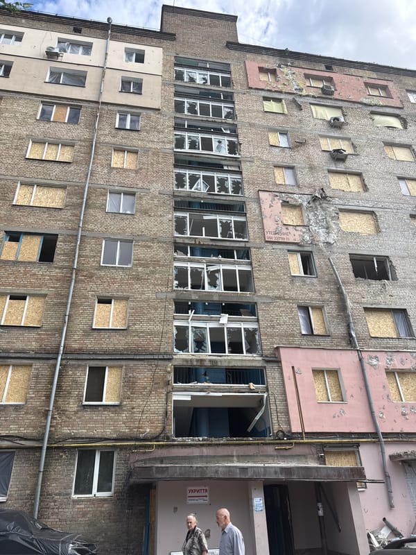 Kyiv apartment buildings heavily damaged in drone strike aftermath