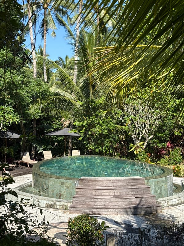 Morning scenes from tropical resort captured in Ubud