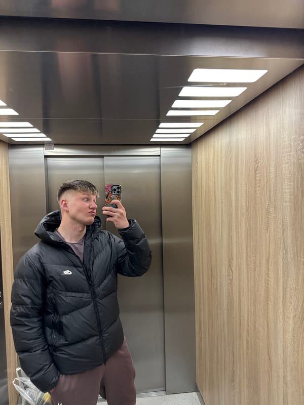 Young man takes elevator selfie in Plovdiv