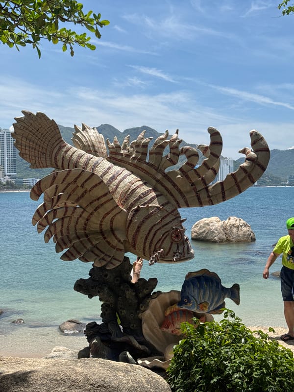 Nha Trang courtyard scenes: lotus ponds, beach sculpture, live music