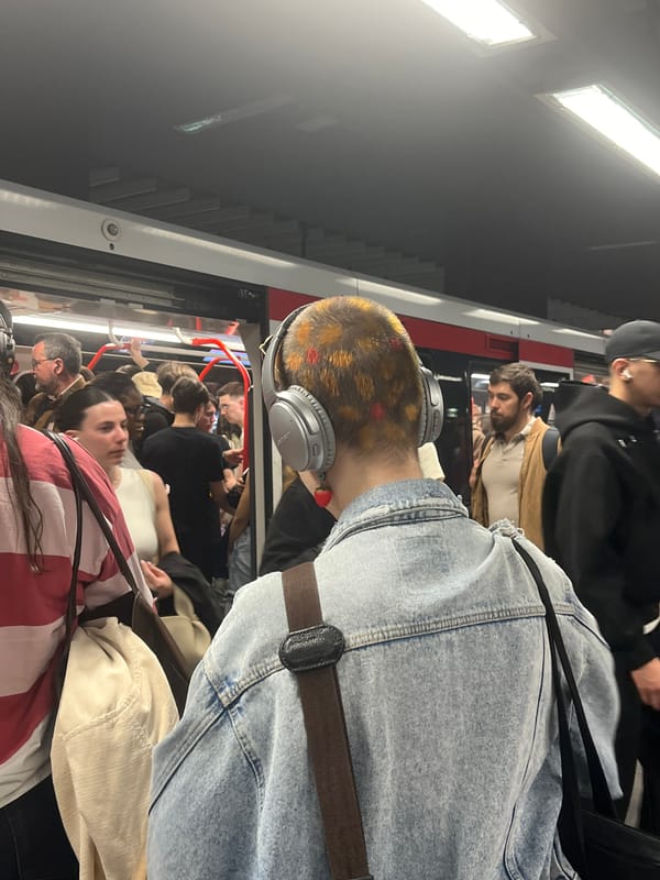 Crowded transit scene captured in Lyon subway system