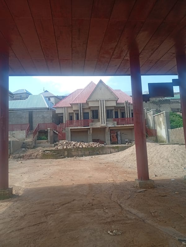 Construction underway in a Jos residential area, July 2026