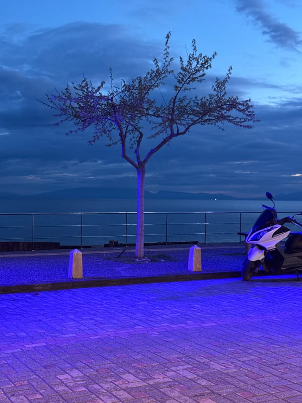 Evening scenes captured in Greek coastal town