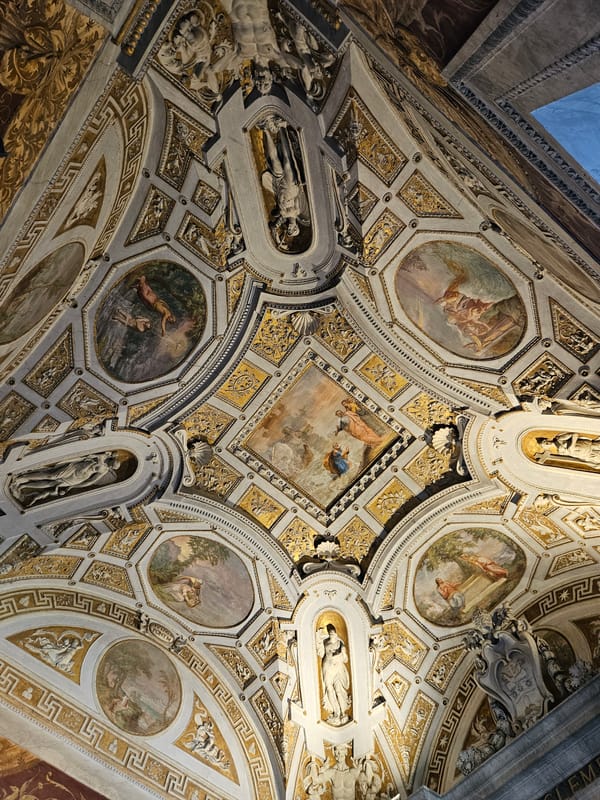 Historic geometric ceiling documented in Rome building