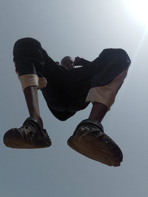 Person photographed against clear sky in Narayi, Nigeria