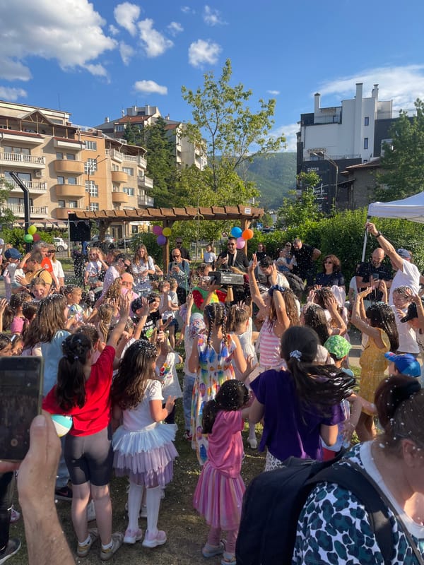 Children's outdoor celebration with Stitch costume entertainer in Sofia
