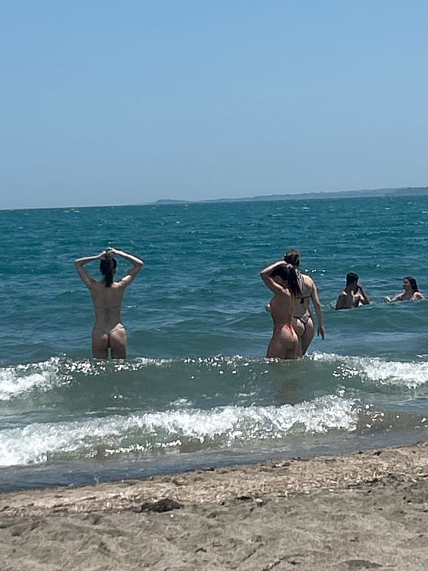 Summer morning on the Black Sea beach in Burgas, Bulgaria