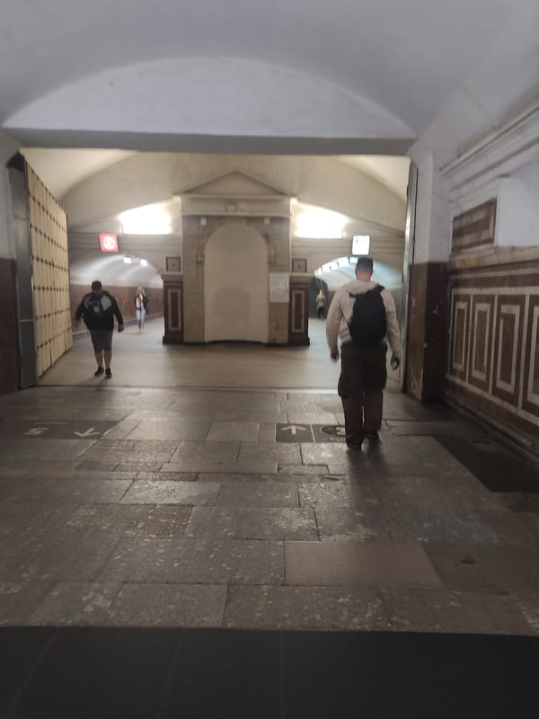 Witness documents cultural venue visit with Russian exhibitions, architecture