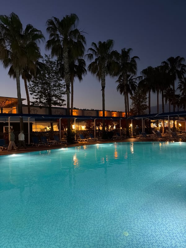 Tourist documents evening resort visit in Manavgat, Turkey
