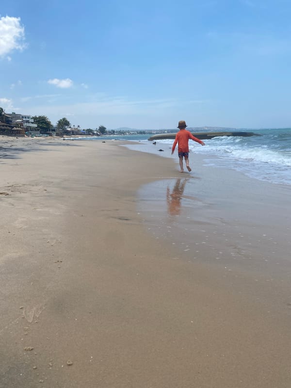 Early morning beach scenes captured at Phu Thuy Ward Vietnam
