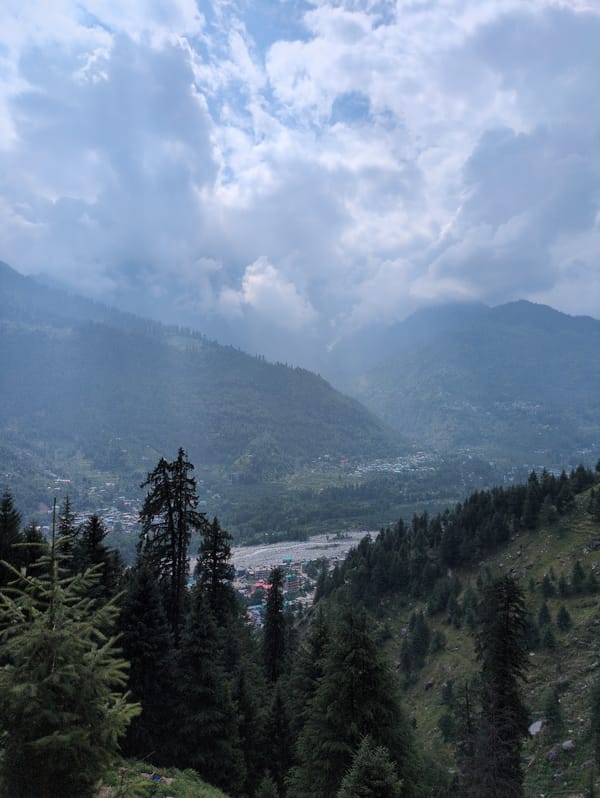 Waterfall visit in the hills above Manali