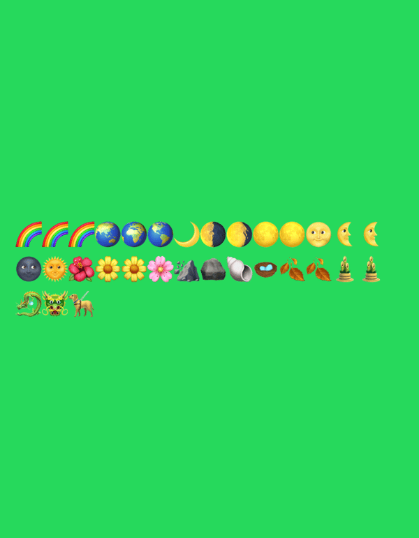 Emoji graphics, text overlays, and nighttime cityscapes in one session