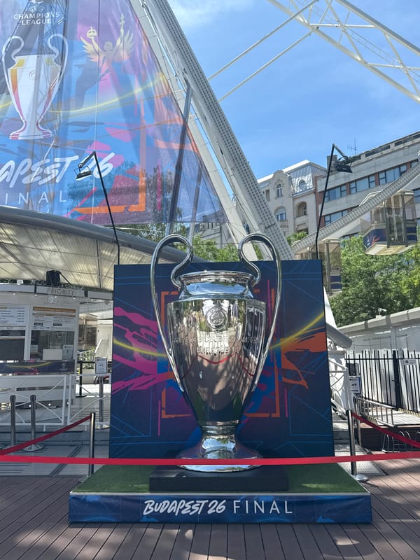 Champions League trophy displayed in Budapest for 2026 final
