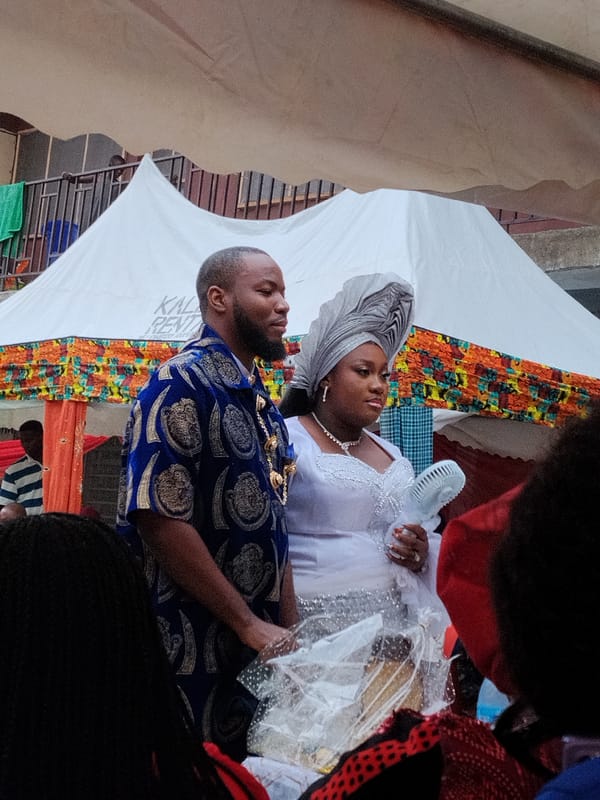 Wedding celebration captured under white tents in Aba Nigeria