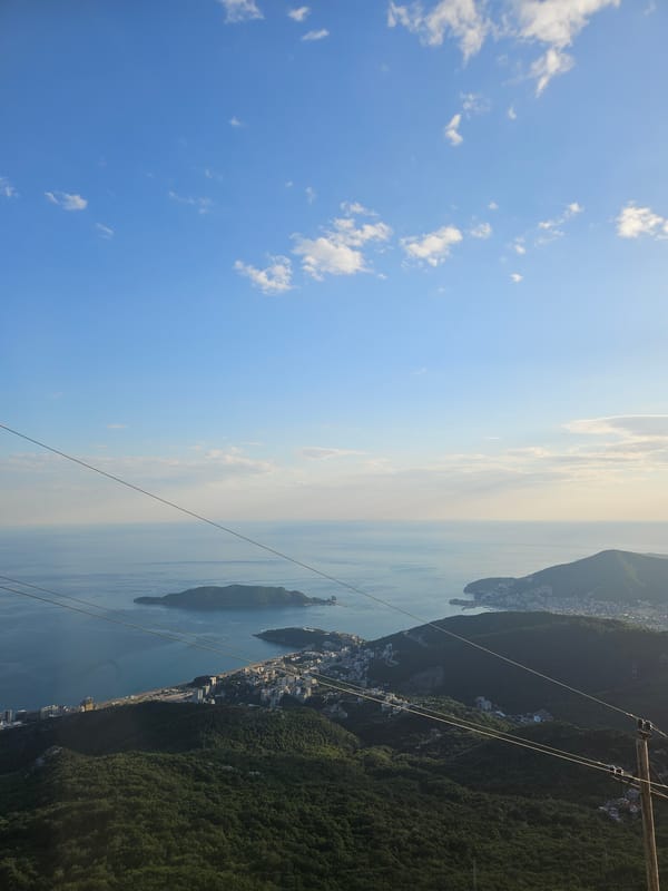 Aerial view captured of Brajici coastal landscape, Montenegro