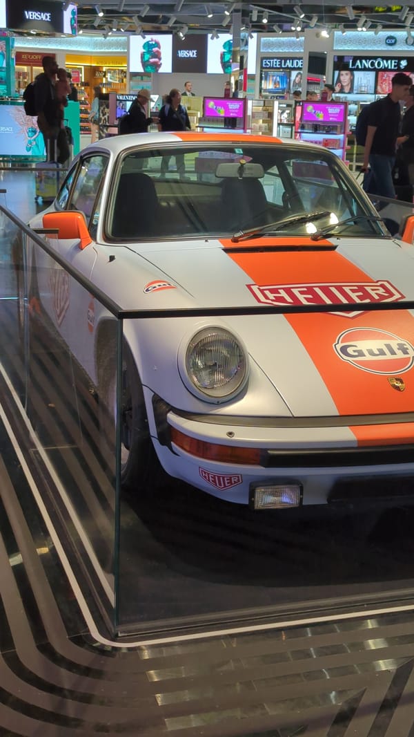 Gulf Porsche and bear sculpture on display in Doha retail space