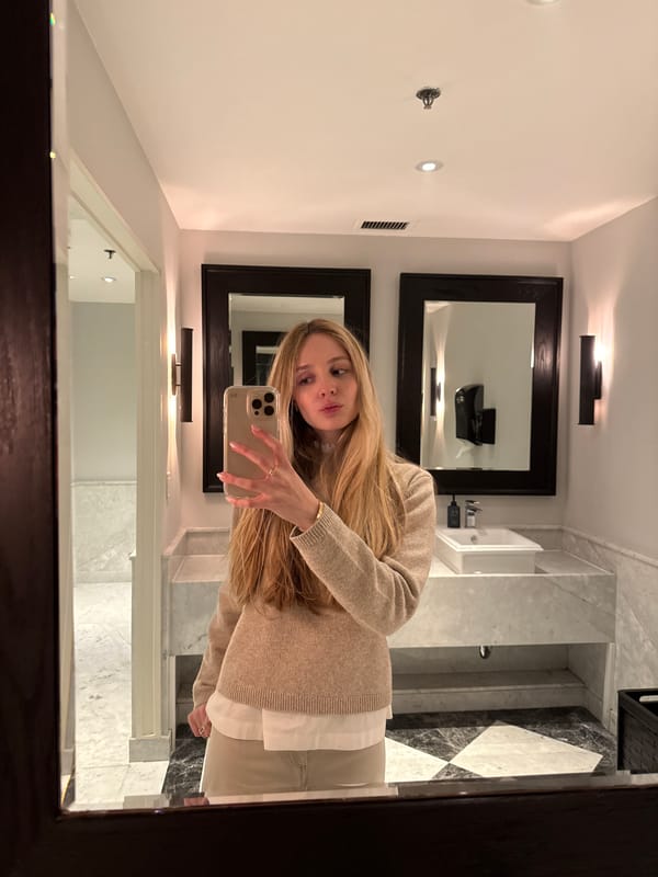 Woman takes bathroom selfie in Mexico City