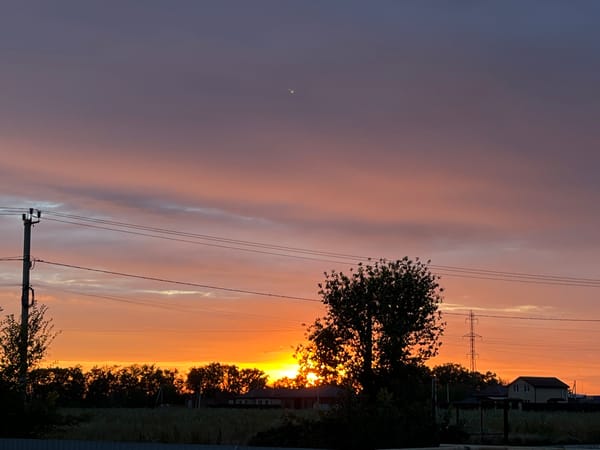 Dramatic summer sunset over Taganrog's rural outskirts