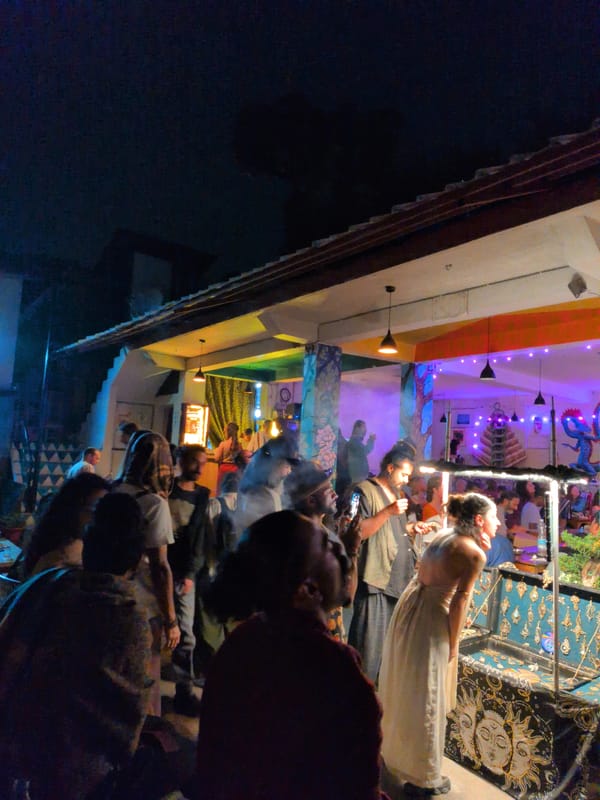 Live band night at a decorated venue in Haini, India