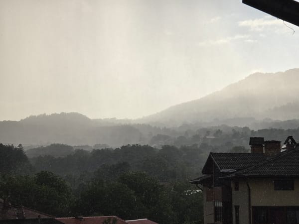 Heavy rain observed across Troyan, Bulgaria residential areas